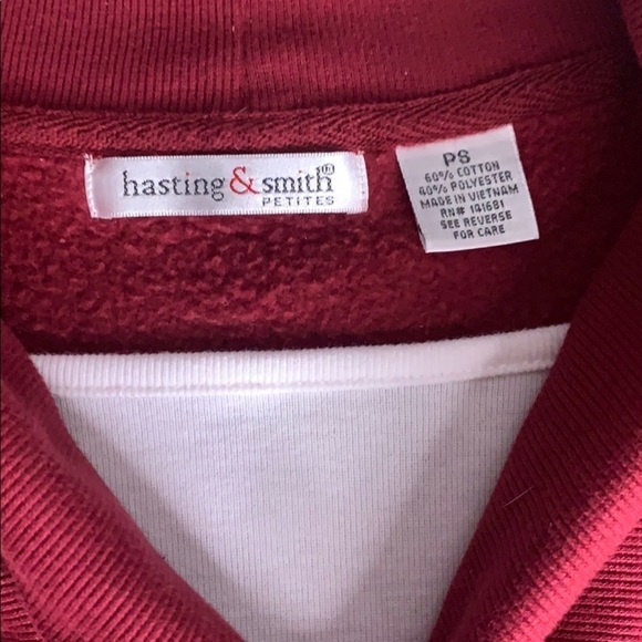 Hastings & Smith Shawl collar preppy pullover S/P cranberry sweater vintage - Picture 4 of 7